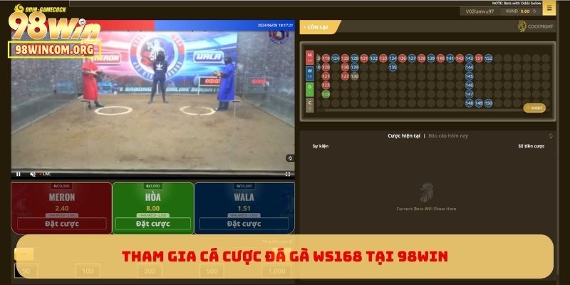 Tham gia cá cược đá gà WS168 tại 98WIN