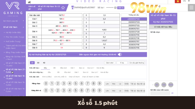 Xổ số 1.5 phút