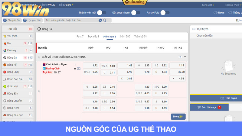 Thông tin về UG thể thao